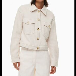 Aritzia Autumn Merino Wool Shirt Jacket off-white - XS